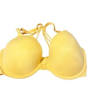 Victorias Secret Pink Wear Everywhere Yellow Strappy Bra Size‎ 32DD NEW